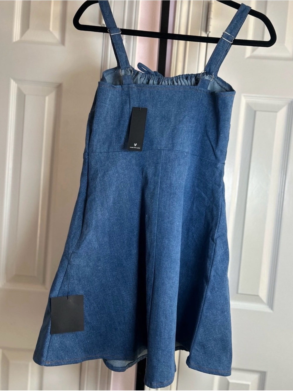 Lulus Considered Charisma Blue Chambray Bustier Mini Dress Size Medium New - Picture 5 of 6